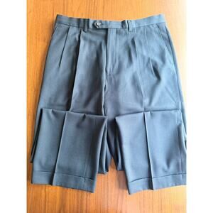 Ralph by Ralph Lauren Men's Pleated Dress Trouser Gray Micro-Check 34x30